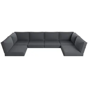 【Only Cushion】Aoxun Replacement Cushions for Outdoor Furniture, 14-Piece Outdoor Cushions for Patio Furniture, Deep Seat, Waterproof & Fade Resistant Couch Cushion for 6-Seat Patio Conversation Sets