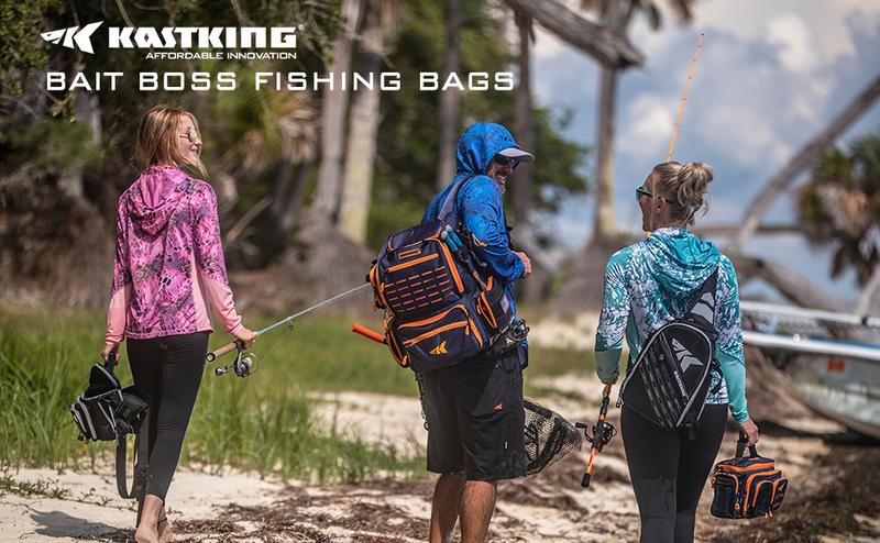 KastKing Bait Boss Fishing Tackle Backpack with Rod Holders, 4 Tackle Boxes, Waterproof Protective Rain Cover, 43L Large Storage Waterproof Tackle Boxes for Fishing, Camping, Hiking, Outdoor Sports