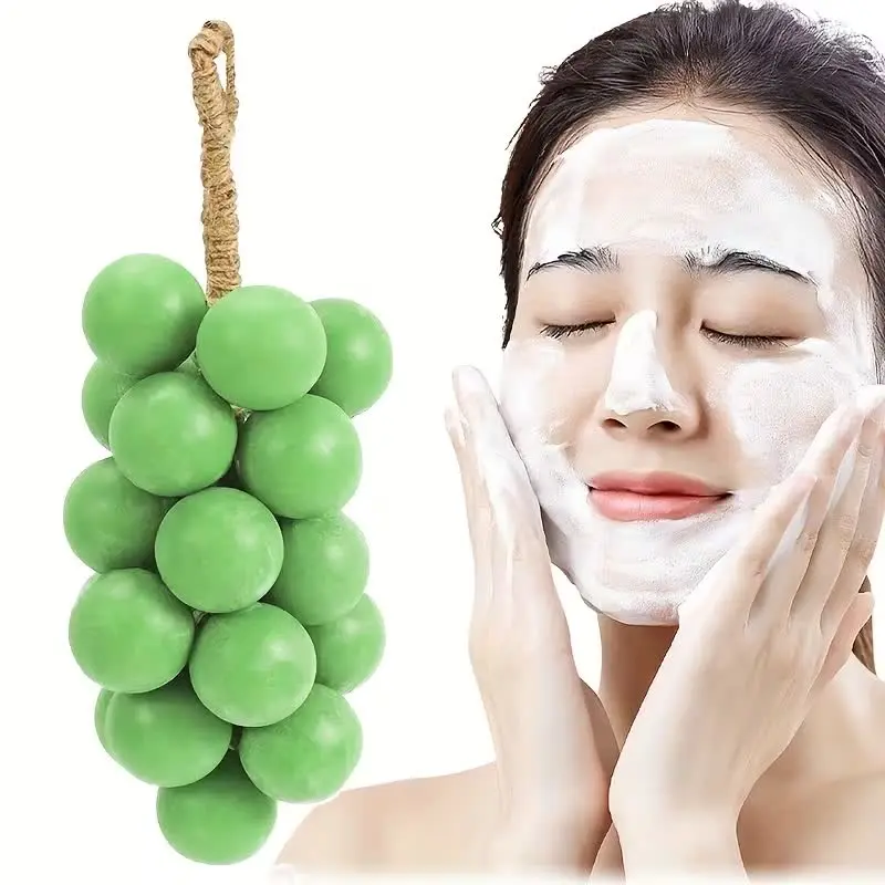 25 pieces-Artisan Grape Soap | Natural Ingredients, Gentle Cleansing & Hydrating  Face, Body & Hand Wash with Fresh Grape Scent | Christmas Gift & Decor Soap crystal  grapes turmeric  bar  soap Vegan Body Wash Scented Daily Skin Repair,Back to School