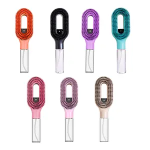 Explorinox 2-In-1 Misting Hair Brush with Built-In Water Spray Curly Wavy Straight Hair Detangling Wet Dry Hairbrush Travel Friendly Anti-Frizz Hair Comb