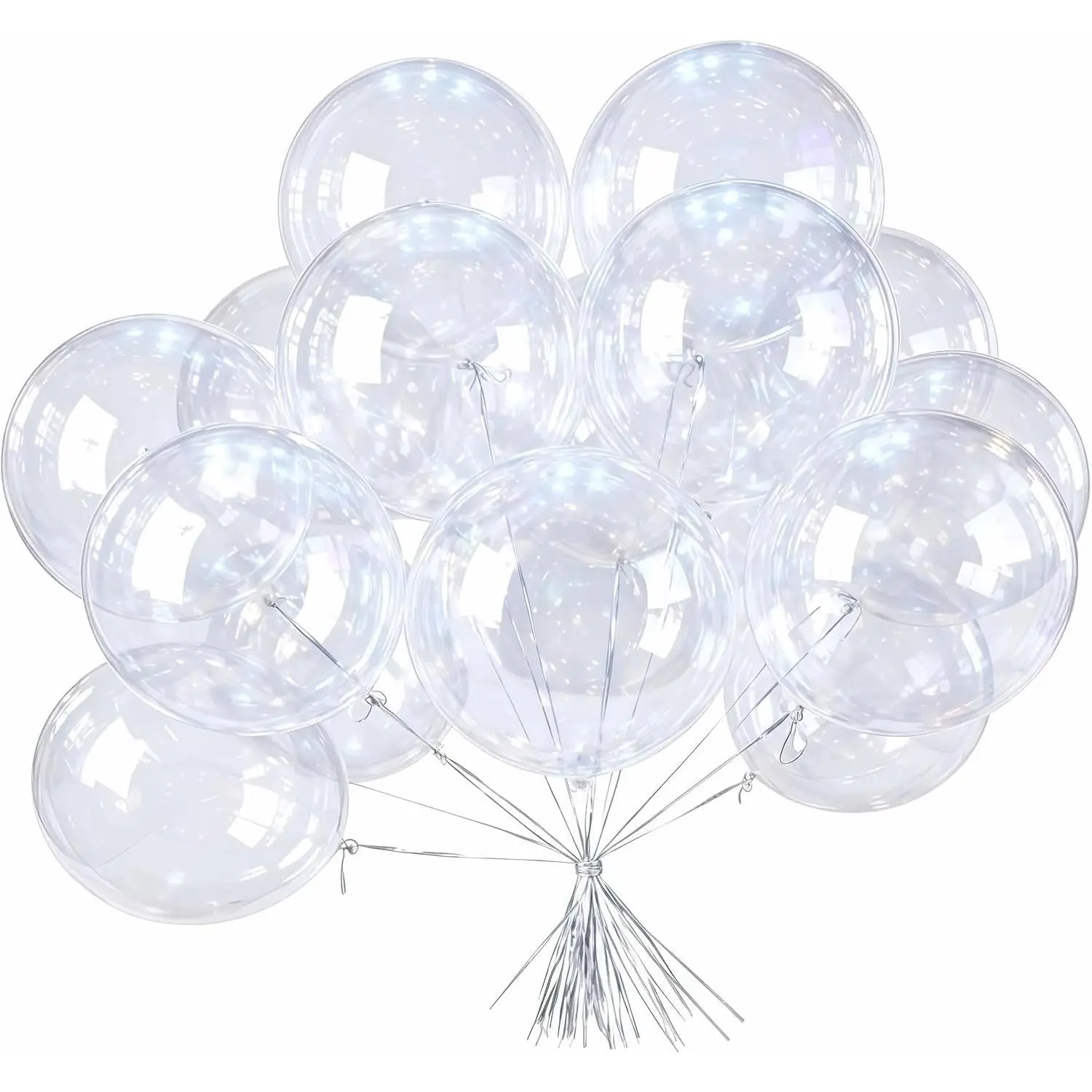 25 Pack Bobo Balloons, 24 Inch Clear Bobo Balloons, DIY Transparent Bubble Balloon for Wedding, Christmas, Birthday Party Decoration