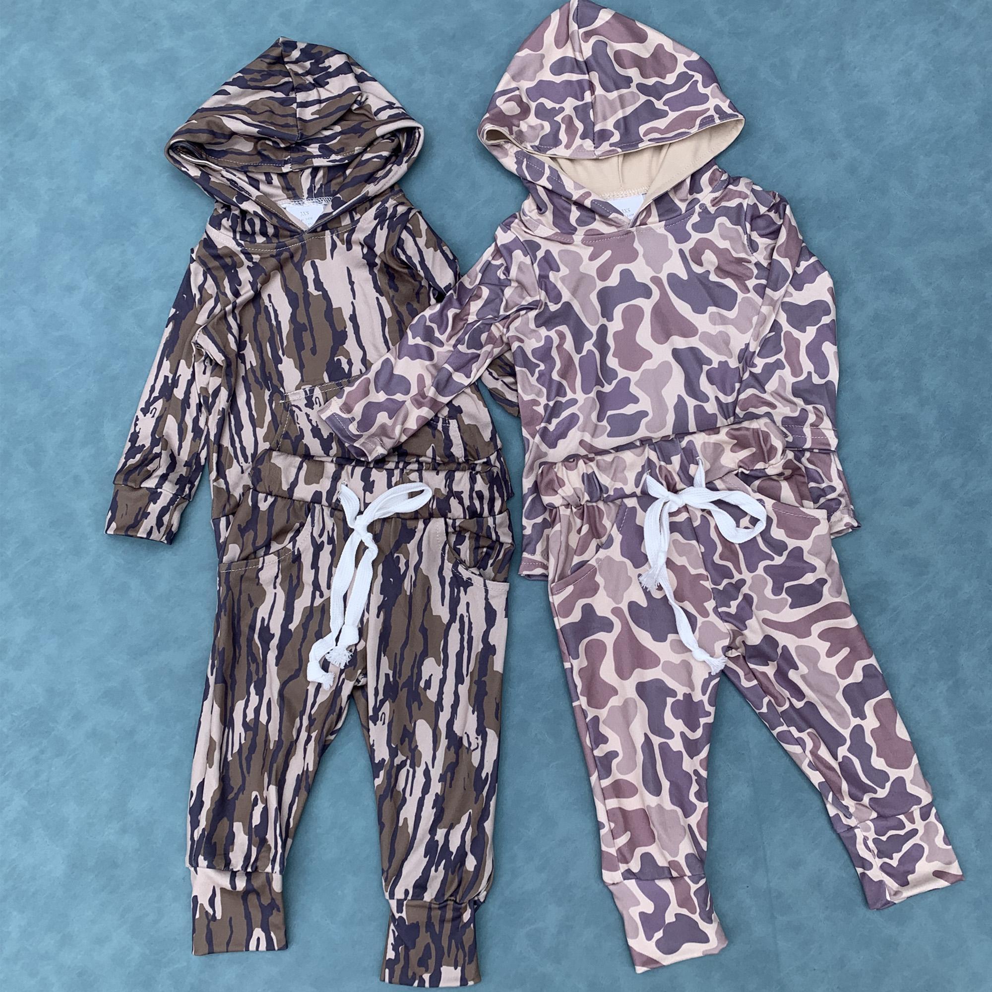 Camouflage kids boy hunting season hoodie outfits