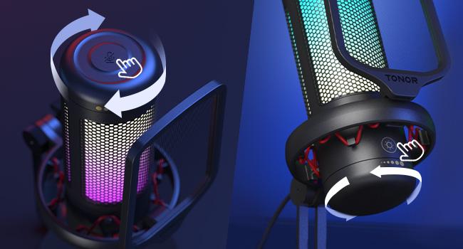 TONOR TC320 USB Type-C Streaming Mic, for Gaming, Live Streaming, Podcasts, Recording, Condenser Mic  with Stand, Compatible with PC/Mac/PS4/PS5/Switch/Type-C Phones Black