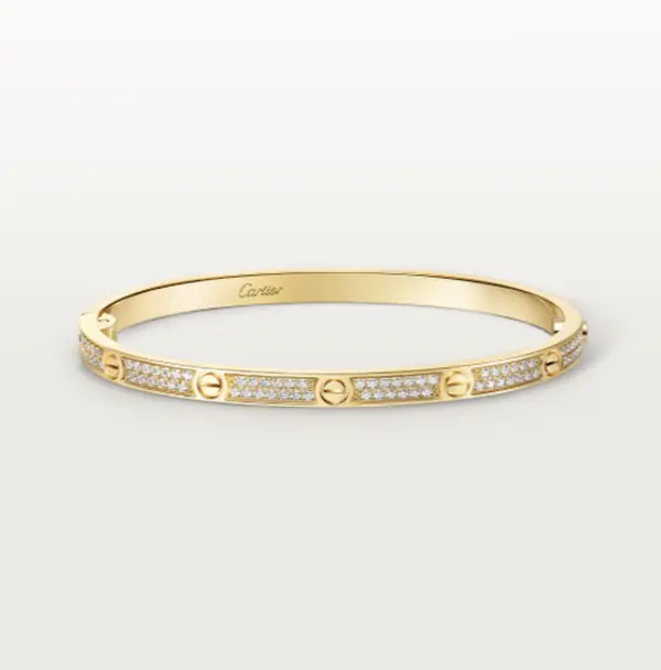 Pre-owned Cartier LOVE Bracelet Dias Full Paved, small model, yellow gold Bracelet