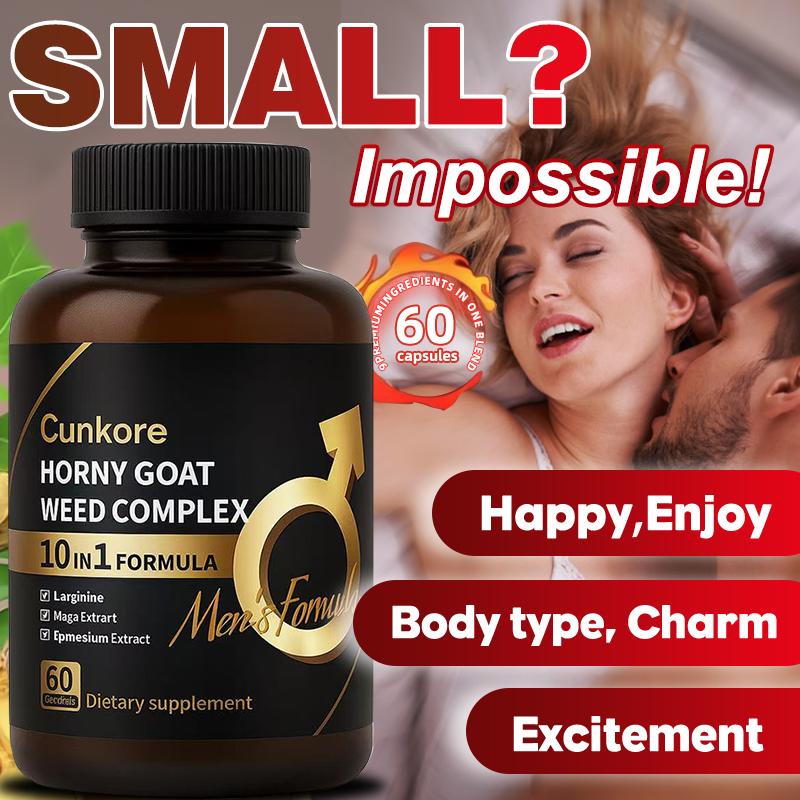 Cunkore NEW 10-in-1 Horny Goat Weed Complex with L-Arginine Maca Magnesium Valerian Root  Luteolin L-Theanine Epimediu Bathroom m&Ashwagandha Capsules 60-EnergyCirculation,Vegan Prostate Support &robust,Fitness Supplement Natural Edible Healthcare Dietary