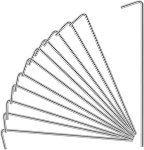 17 Pack Heavy Duty Metal Tent Stakes for Outdoor Decorations, Gardening & Canopies, Christmas Decorations