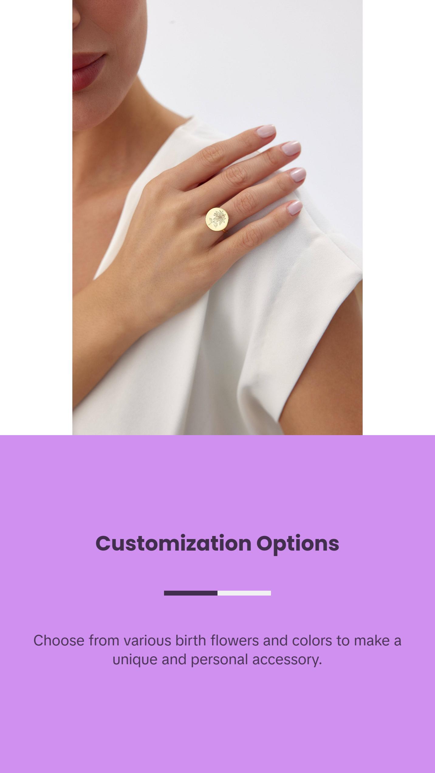 Custom Circle Birth Flower Ring