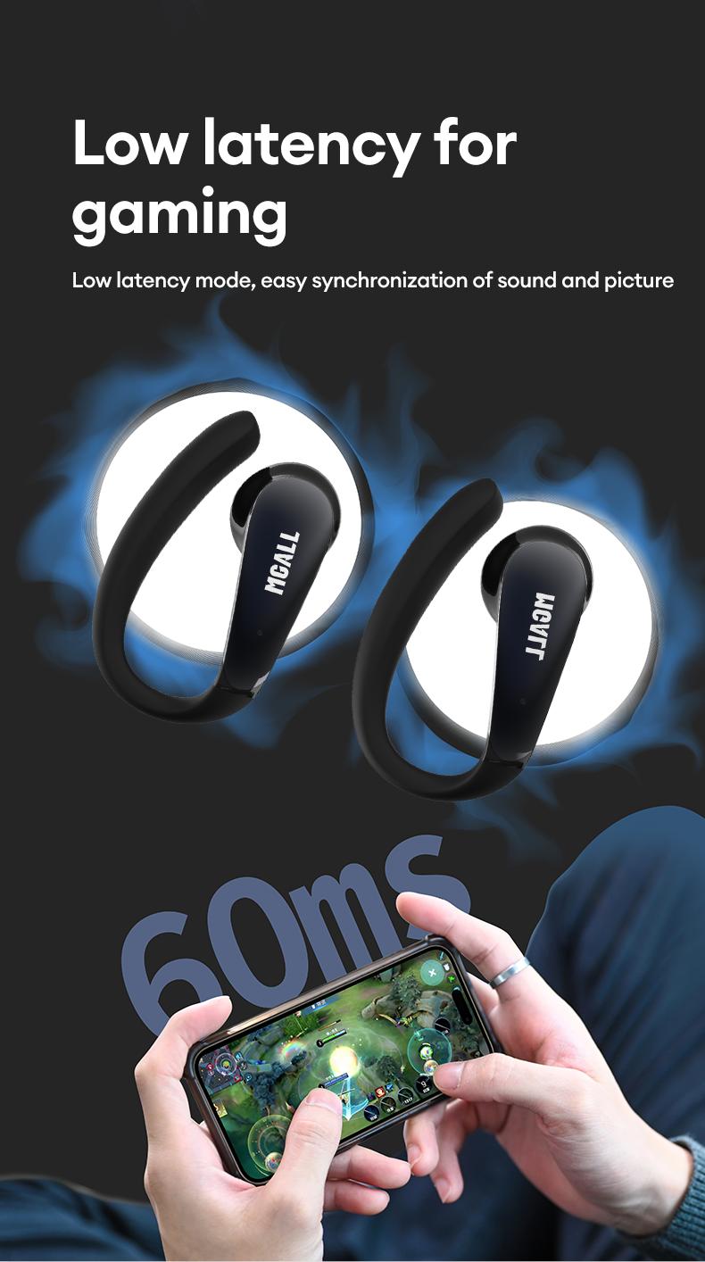 MGALL C09 Open-Ear Smart Wireless Headphones, Bluetooth 6.0, ENC Noise Reduction, Super Stereo Sound, Comfortable Open-Ear Design for Daily Use & Sports, Compatible with Android & iOS