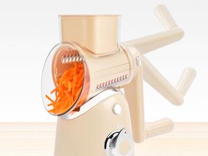 SUSTEAS Rotary Cheese Grater with 5 Replaceable Blades, 18/10 Stainless Steel, BPA Free, Easy to Clean & Disassemble, Beige Kitchen Vegetable Slicer Kitchen Gadgets Utensils