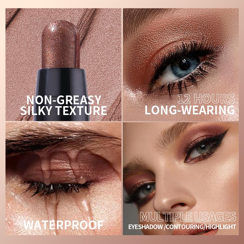 6Pcs Cream Eye Shadow Brightener Stick Makeup Set,  Waterproof &Long Lasting, Rich Color, Easily Blendable and Buildable，Precise Tip for Easy Application 。Perfect for evening events, holidays, and stage makeup Christmas gift Eyeshadow