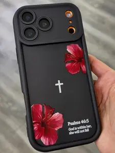 Christian Silicon Cover for iPhone - Black or Pink, Durable & Comfortable, Ideal for Everyday Use, Psalm 46:5 Design