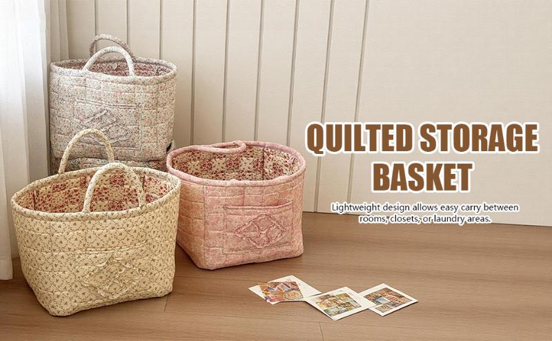 Car Storage Basket with Handle,Foldable Washable Organizer&Multi-Purpose Fabric Bin for Office Supplies,Home Decor|Farmhouse Floral Design Cute Organizer Reusable Grocery ShoppingBags toybox clothes book,Luggage Accessories Valentine's Day gift love