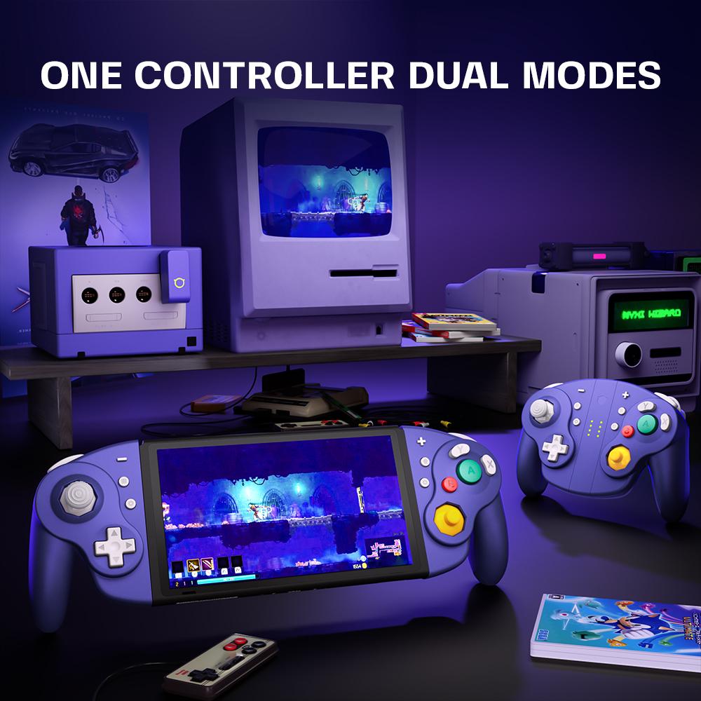 NYXI Wizard 2 Gamecube Switch Controller, TMR Hall Joystick Wireless Switch Controller, Adjustable Triggers,NFC,Programmable Buttons,6-Axis Gyro,HD Rumble for Switch/PC/Wii-White Special Edition