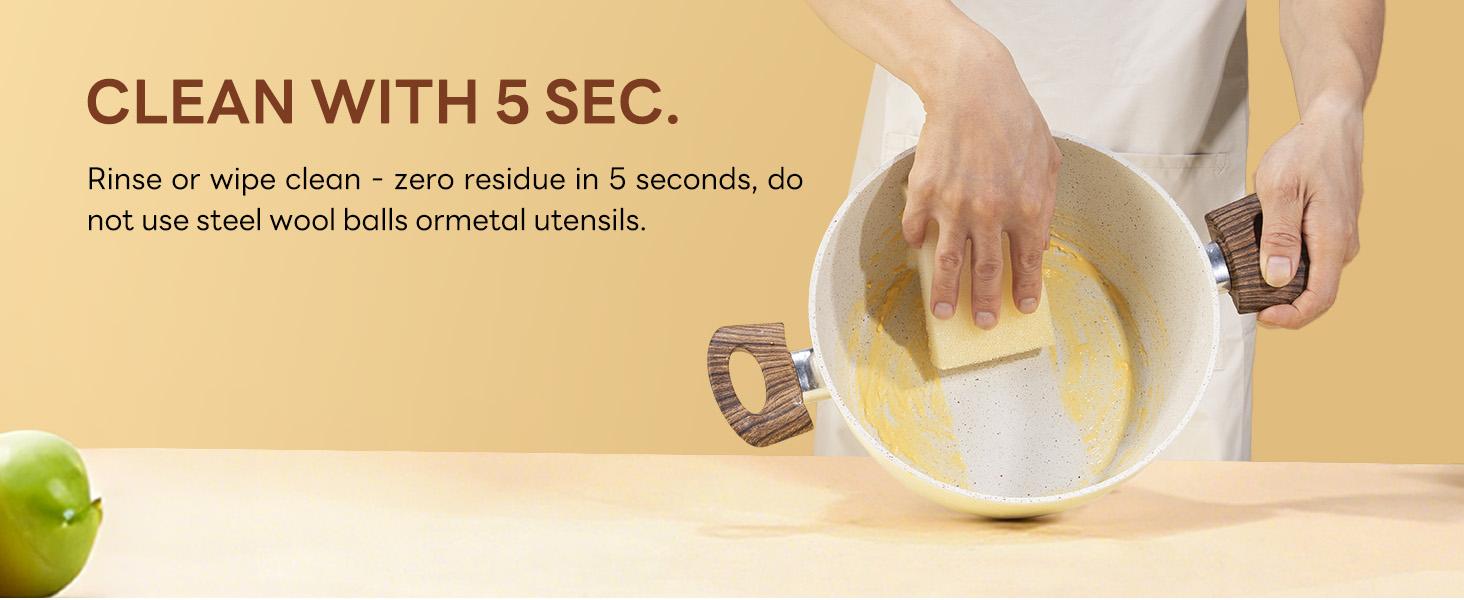 17 Pcs Nonstick Pots and Pans, Non-toxic Kitchen Cooking Set with Stay-Cool Handles