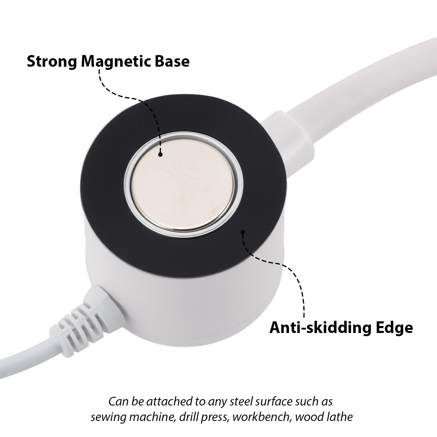 Alphastart Sewing Machine Light, Bright Daylight LED Work Light with Magnetic Base & Flexible Silicone Gooseneck for Sewing, Crafts, Woodworking, Auto Repair, Workbenches & Power Tools