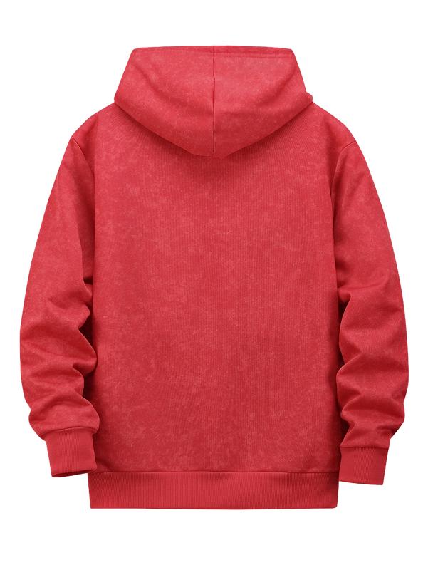 Men's Autumn Winter Long Sleeve Pocket Personalized Tie-Dye Snowflake Washed Vintage Hooded Sweatshirt Fashion Casual Sports Street Style Brand Outdoor Men's Headwear Top, Suitable as a Gift for Husband or Boyfriend