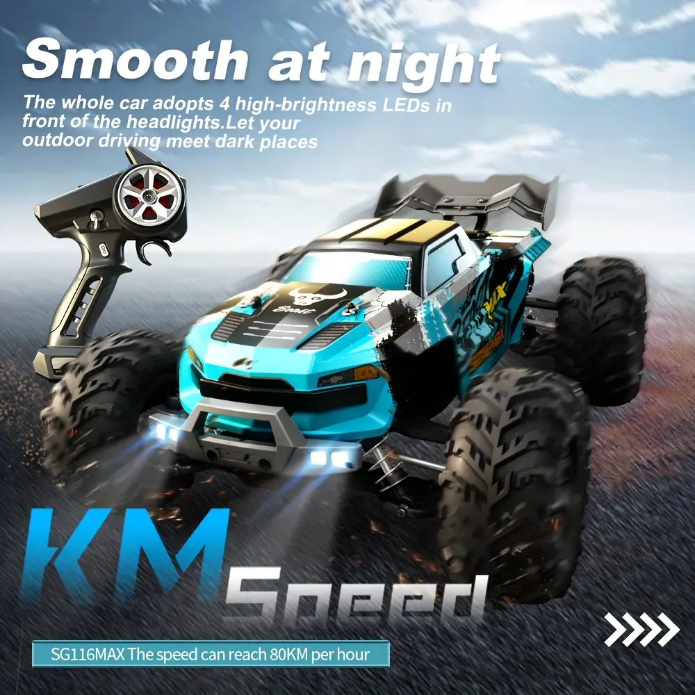 High-Speed Brushless RC Stunt Car, 80KM/H Top Speed, Off-Road Remote Controlled Car with Metal Differential for Extreme Drift, Brushless Rc Car