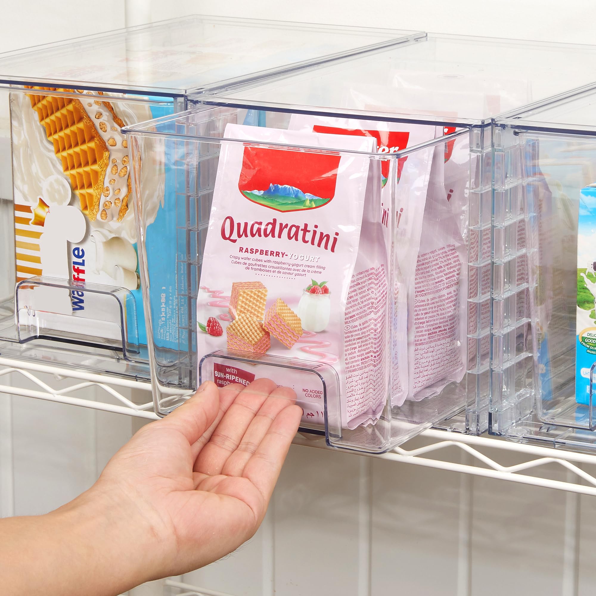 [Live Only] Vtopmart 6 Pack Transparent Stackable Drawer Organizer for Kitchen, Pantry, Makeup, Bathroom Storage Bins, Valentines Gift Ideas