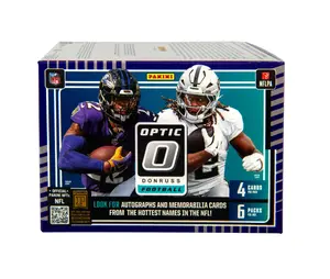 Panini 2025 Optic Blaster Box - 24 Cards with Rookie Autographs & Rare Inserts - NFL Football Trading Cards for Collectors