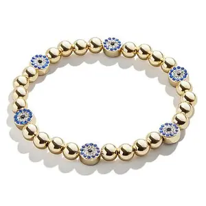 BAUBLEBAR Isabella Evil Eye Crystal & Multicolor Bead Stretch Bracelet