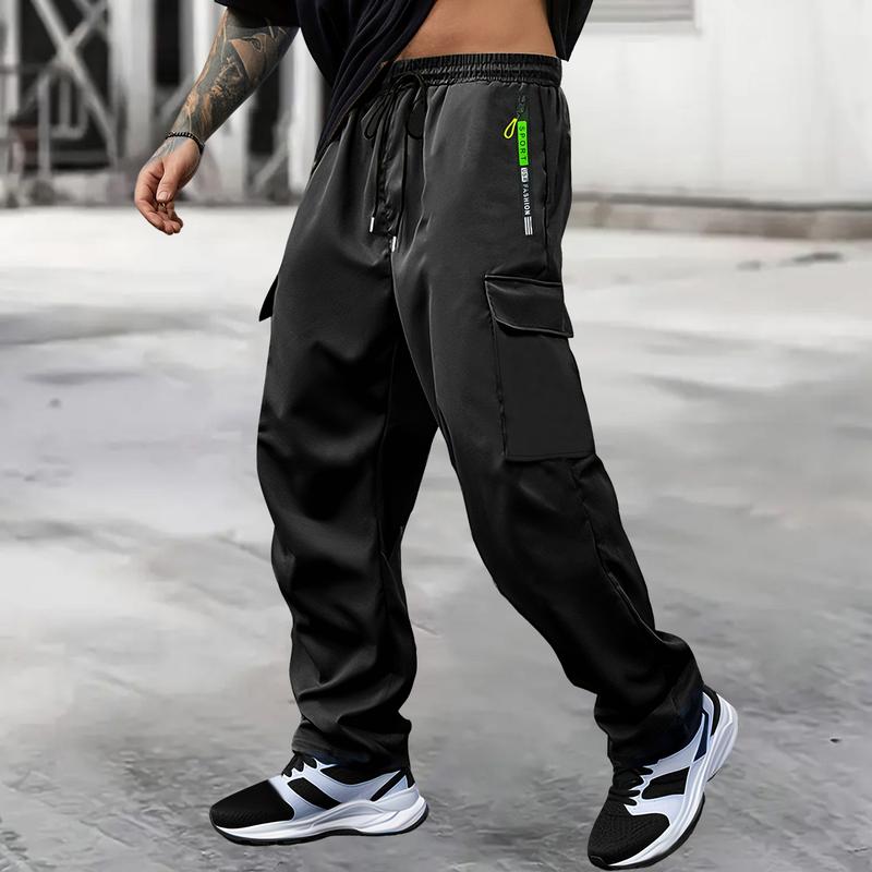 5pcs Men's Oversized Cargo Pants with Zippered Pocket  - Lightweight Work Pants with Multi-Pocket Design for Outdoor, Casual, Gym