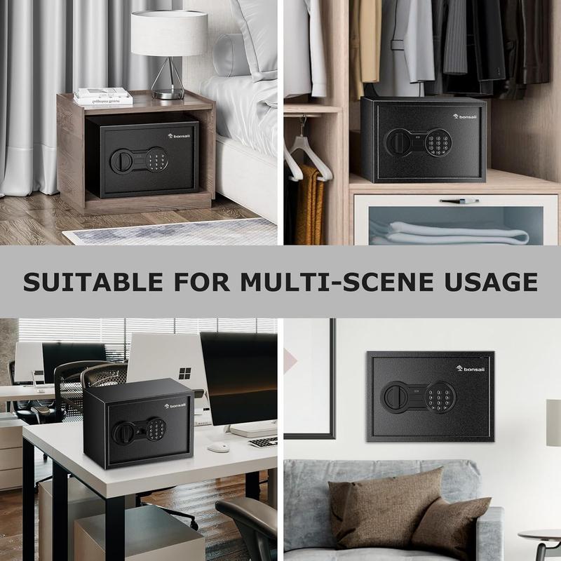Bonsaii 0.20-2.50Cubic Feet Safe with Electronic Keypad,Removable Shelf,for Valuables,Jewelry,and Documents–Ideal for Home,Hotel,or Business 9.84x13.78x9.84