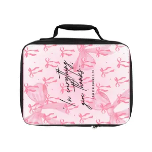 Charming Lunch Bag with Pink Bow Design - Perfect for Kids, School, Work, Back to School, Gift Idea