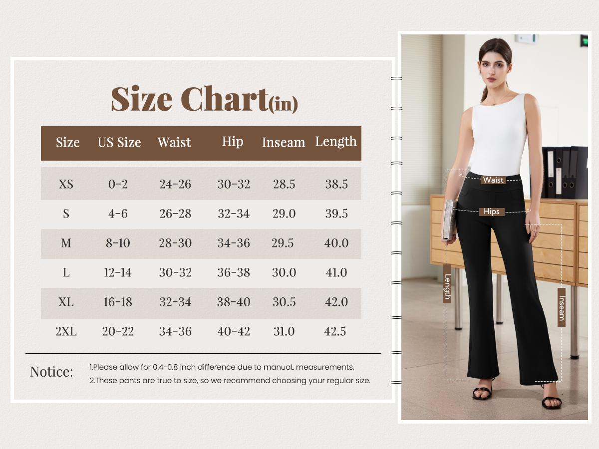 Dlooda Womens Dress Pants Stretchy Work Pants Business Casual Office Trousers Pull On Flare Slacks with 4 Pockets SpringStatements