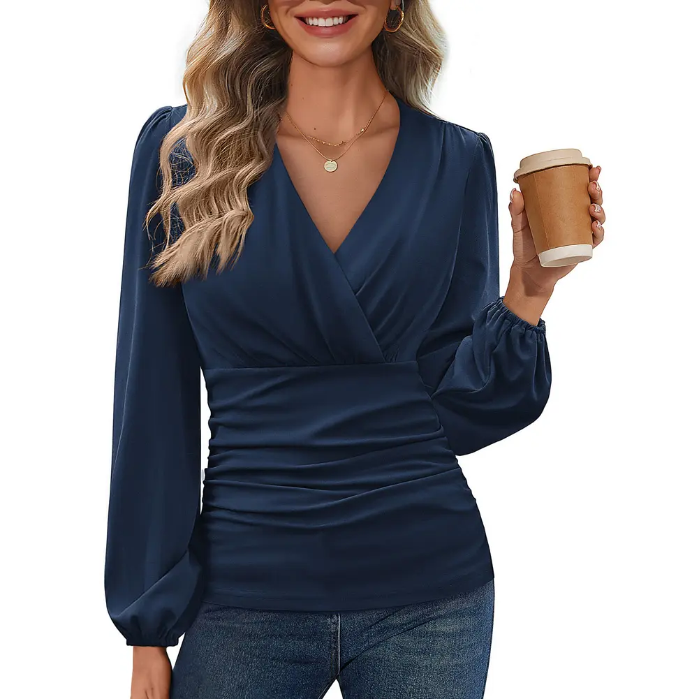 Grace Karin Women's Long Sleeve Blouses - Women's Clothes, Dress Casual Office Work Clothes, Wrap Layering Outfits, 2026 Spring Wardrobe Staples,clothes for back to school,first day of school outfits