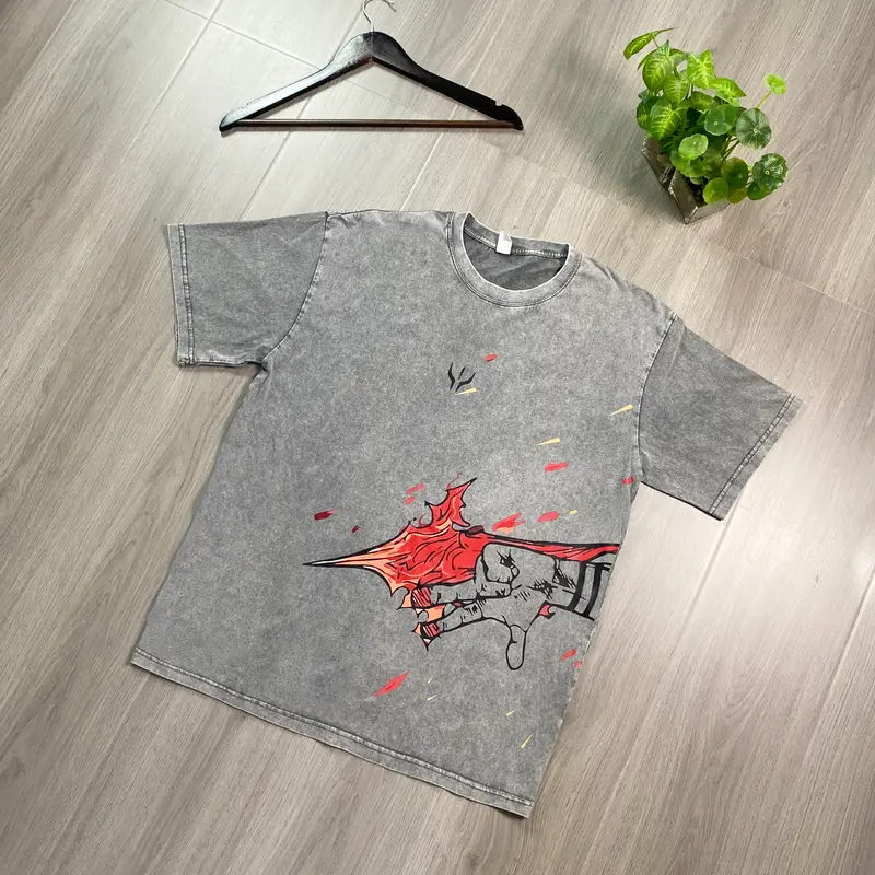 Men's Jujutsu Kaisen Sukuna Graphic T-Shirt - High-Quality Fabric, Shortleeve, Streetwear, Casual, Vibrant Print, Loose Fit, Round Neck, Comfortable Durable Summer Top for Anime Fans, Hand Wash Only