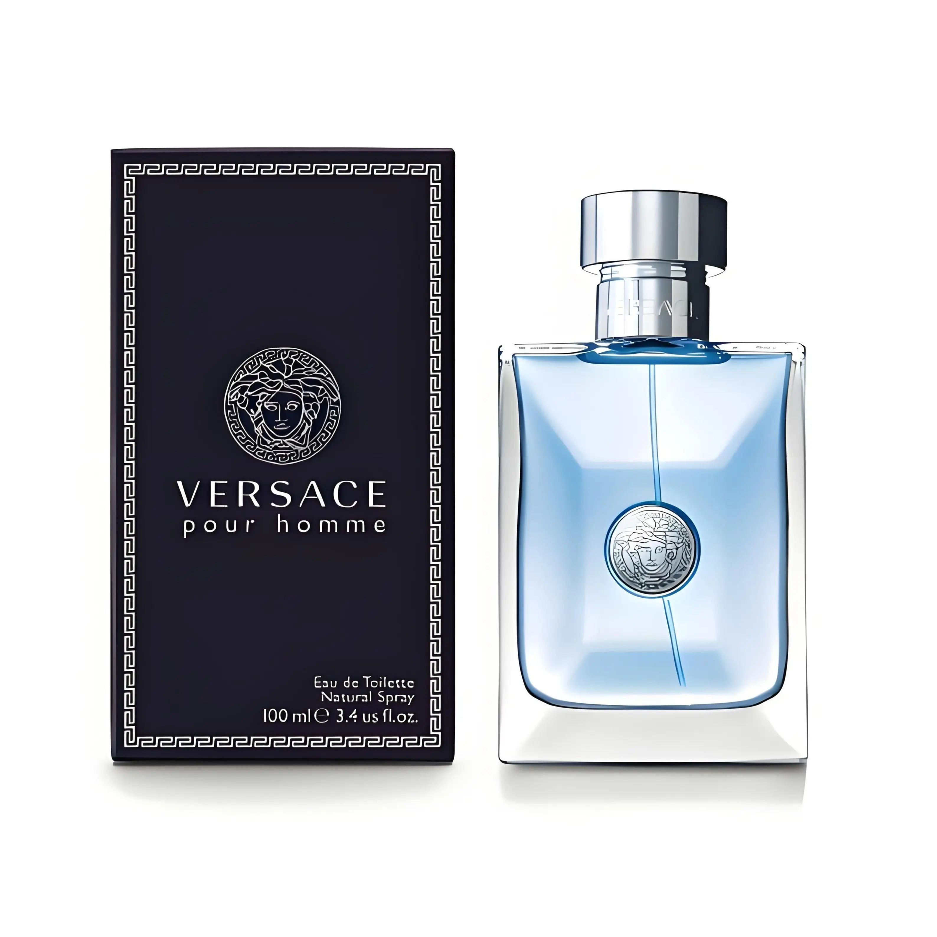 Versace Pour Homme EDT Spray for Men 3.4oz / 100ml – Aromatic Fruity & Citrus Vetiver Fragrance with Bergamot, Amber, and Suede Notes, Fresh Spicy Masculine Cologne