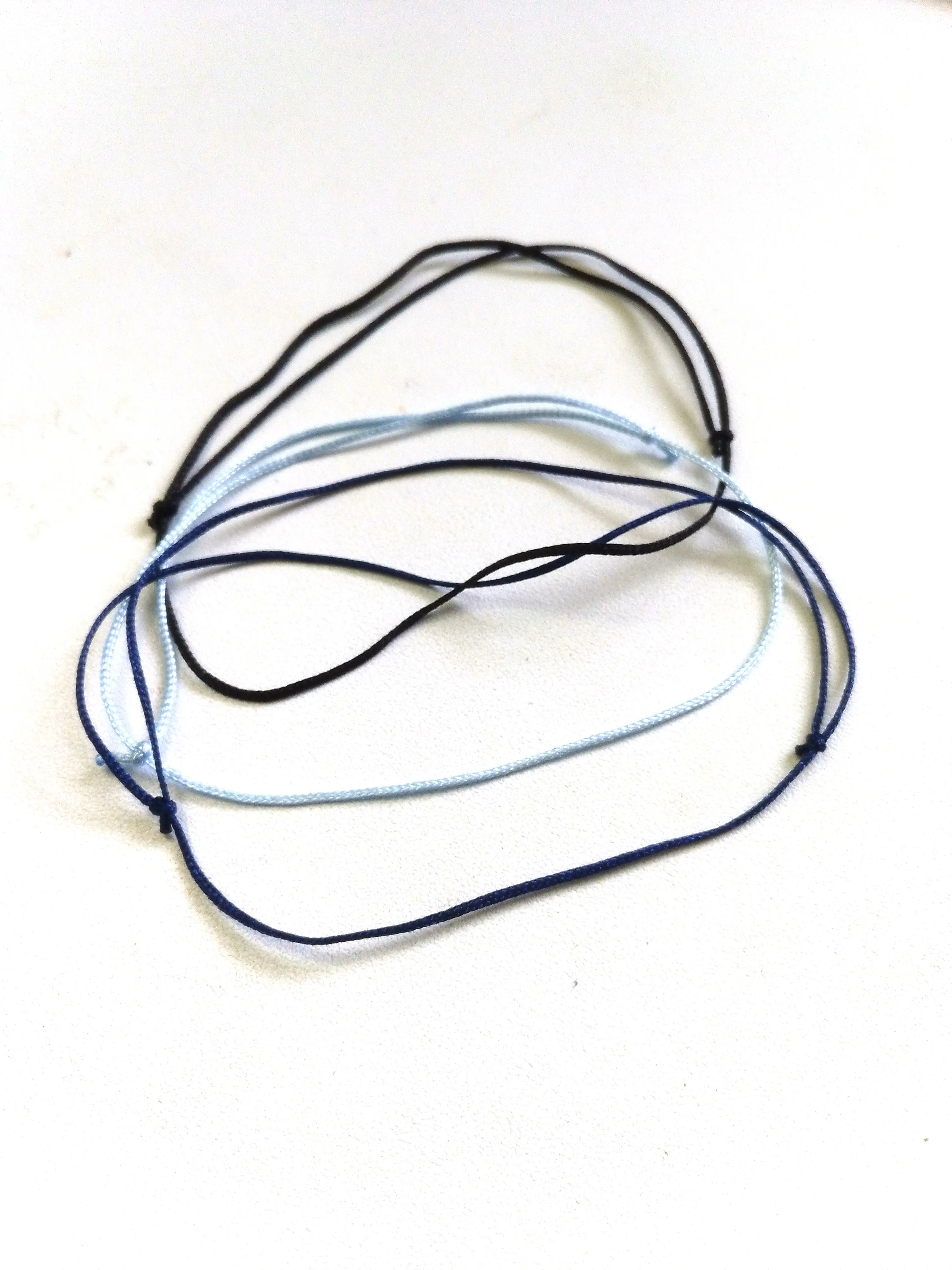 3PC Men Blue Thin Cord Surfer Bracelet Men Unisex Beach Minimal Gift