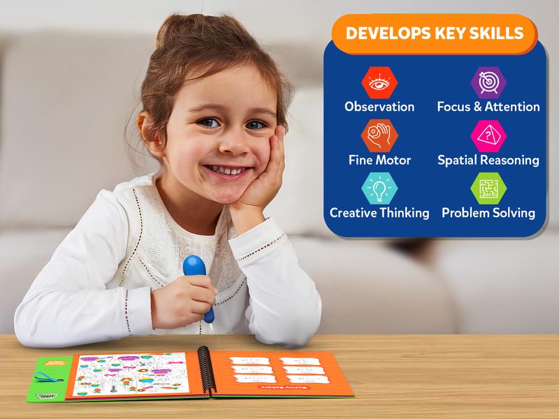 Skillmatics Reusable Search & Find Book - Water Spotter, Mess-Free Learning Activity, Stocking Stuffers, Christmas Fun, Travel Toy, Gifts for Boys & Girls Ages 4 to 8