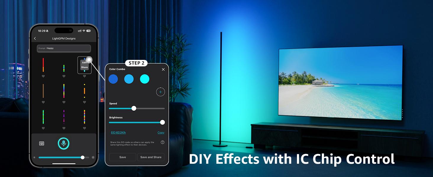 Lepro OE1 AI Smart Floor Lamp, LED RGBW Corner Lamps Compatible with Alexa