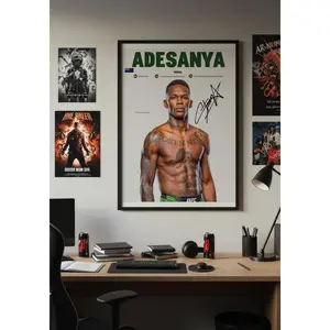 [Sale Up To 40%] [Unframe] Israel Adesanya Mixed Martial Arts Poster, Professional MMA Fighter Wall Art, Champion Athlete Portrait, Modern Combat Sports Decor, Iconic Fighter Illustration