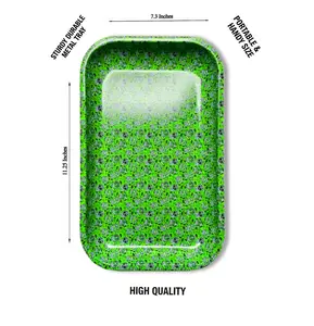 Premium Quality Metal Tray With Unique Design 11.25 x 7.3 Compact Portable Elegant Functional Accessory BPA Free & Durable