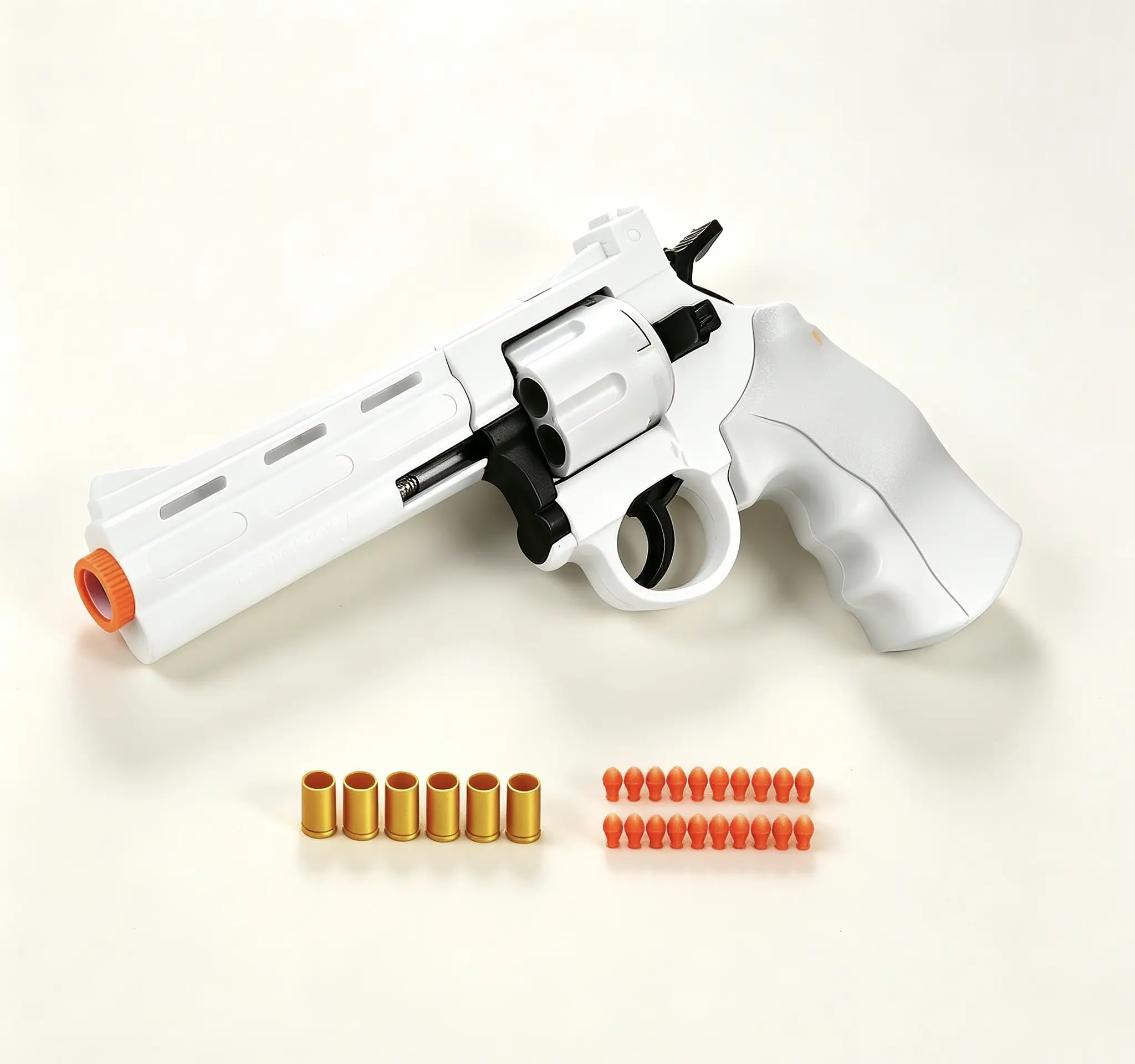 Mechanical Revolver Toy Gun Model Kit with Full Supporting Accessories, Foam Select Blasters - Interactive Shooting Outdoor Fun Toy for Boys, Ideal Birthday Holiday Gifts