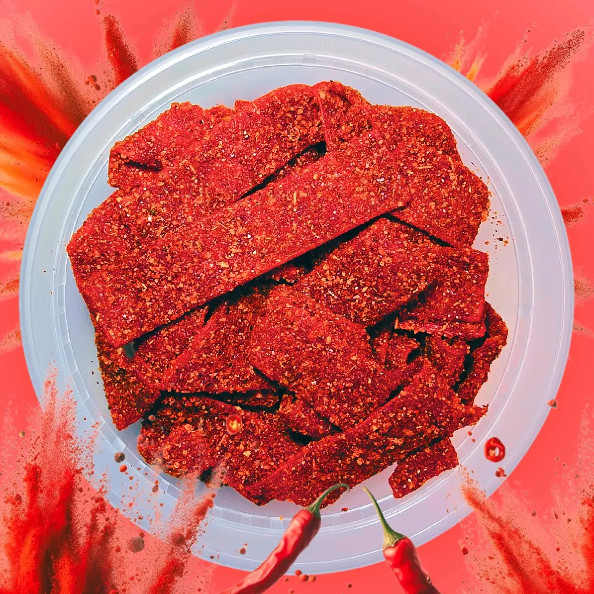 Strawberry Sour Belts Chamoy 4oz Jar Spicy Candy Snack mexican candy | Chamoy Calavera sour strip sweet tiktok viral