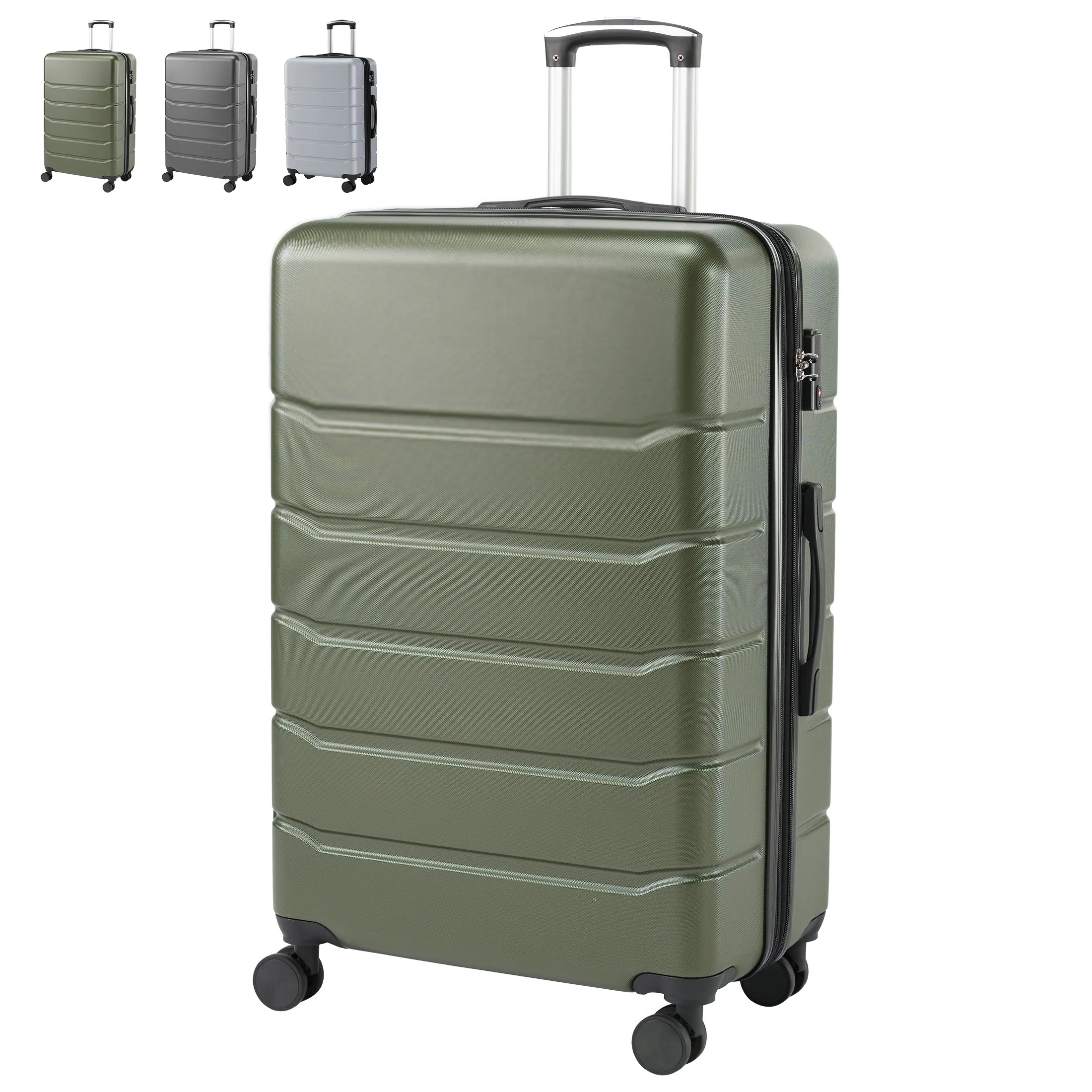 Sweetcrispy ABS Hardshell Carry On Luggage - 20/24/28 Inch Expandable Suitcase with 4 Smooth Rolling Spinner Wheels, TSA Lock, ABS Shell Resists Scuffs, Easy Double Wheels, Expand for More, Airport-Friendly Checked Luggage