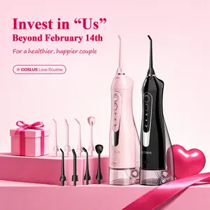 COSLUS CX20 Cordless MultiMode Dual Thread Oral Irrigator, Lightweight Rechargeable Water Flosser,Professional Dental Teeth Irrigator, Teeth Cleaning Tools, Protect Teeth, Suitable for Orthodontics, Effectively Cleans Plaque and Tartar,Home Travel Gift