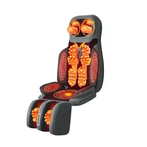 Shiatsu Back Massager with Heat, 3D Kneading Massage Chair Pad, Electric Full Body Seat Cushion for Neck & Shoulder, with Movable Multifunctional Leg & Foot Massager, Fits 62-69 Inches