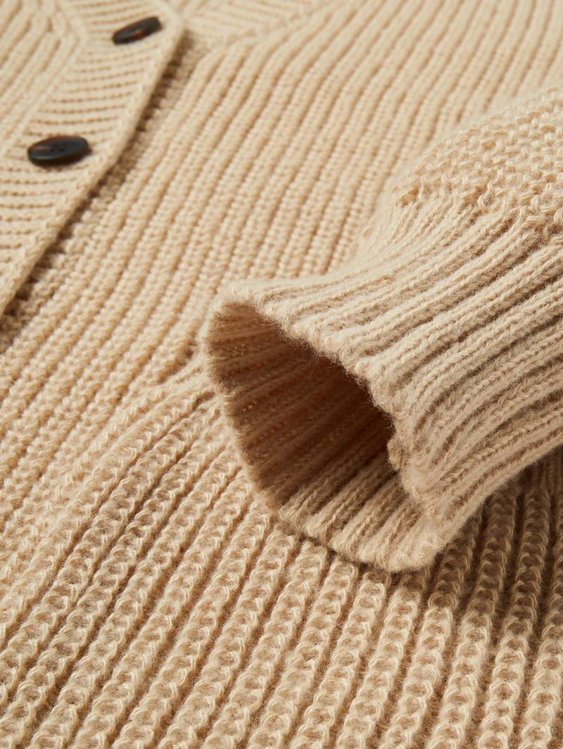 #Springfresh Men's Beige V Neck Shawl Collar Cardigan Sweater Button Front Loose Fit Knitwear with Pockets for Fall & Winter Casual Wear Elegant Stylish Medium Size Chunky Menswear Outfits Stitch Suits