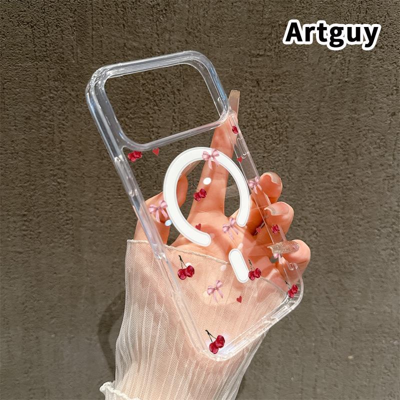 Cherry Bow Love Advanced fashion giftMagnetic Phone Case for iPhone 15 Plus 17 16 Pro Max Air E 14 13 12 11 X XS XR Shockproof Soft Premium Stylish Durable Protection Case