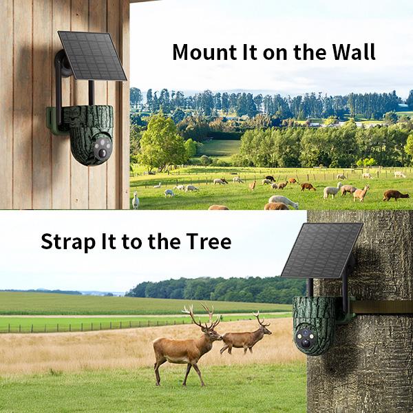 4G LTE Wireless Solar Powered Security Camera CB84S – 2K HDVideo 360°View, NoWiFi, Remote APP Controlled, Motion Activated, Night Vision, Outdoor, PIR Motion Detection, Data refill is required for Unlimited 4G data usage