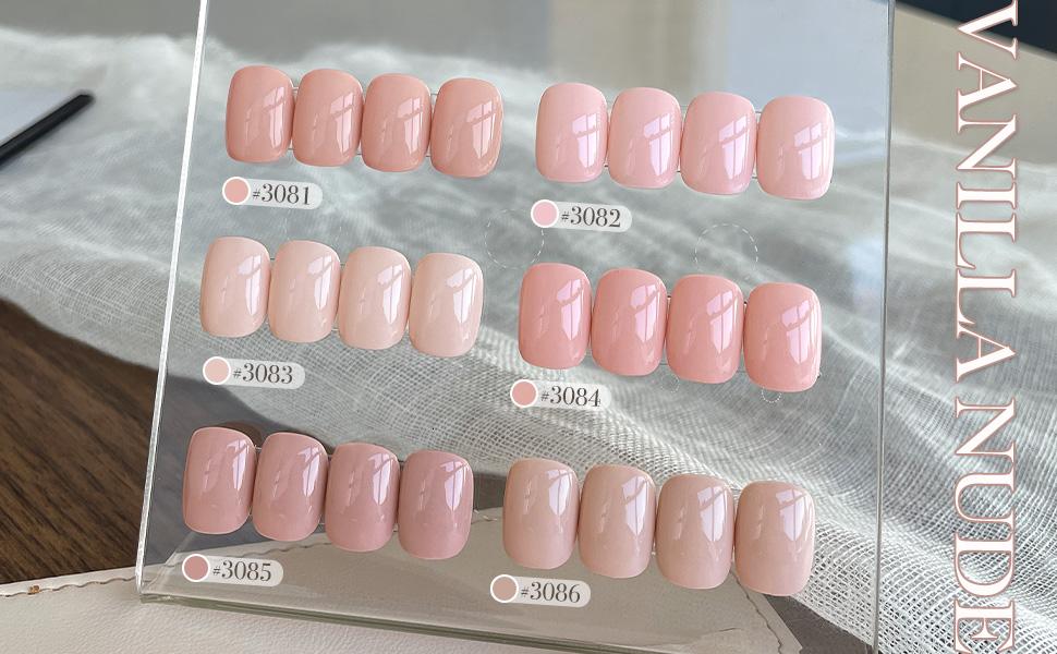 GAOY Vanilla Nude Macaron Nail Gel Polish Set Including Peach Pink Nude Shades, Sweet Minimalist Creamy Colors, Opaque Long Lasting Gel for Home & Salon Manicure