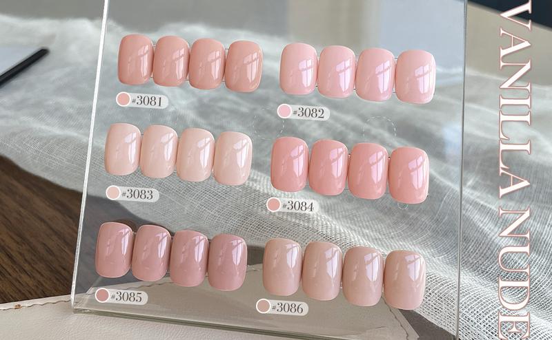 GAOY Vanilla Nude Macaron Nail Gel Polish Set Including Peach Pink Nude Shades, Sweet Minimalist Creamy Colors, Opaque Long Lasting Gel for Home & Salon Manicure