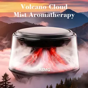 [AI Solar Powered] ABMG Smart Wood Car Air Freshener, Volcano & Glacier Luxury Natural Fragrance Diffuser, Perfect Valentine's Day Gift for Car Lovers Men & Women