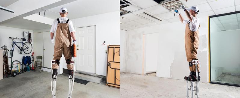 VEVOR Drywall Stilts,  18''-30'' Adjustable Aluminum Tool Stilts with Protective Knee Pads, Durable and Non-slip Work Stilts for Sheetrock Painting, Walking, Taping, Silver