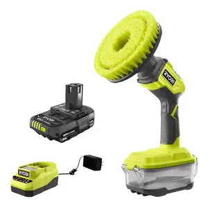 ONE+ 18V Cordless Compact Power Scrubber Kit with 2.0 Ah Battery and Charger
