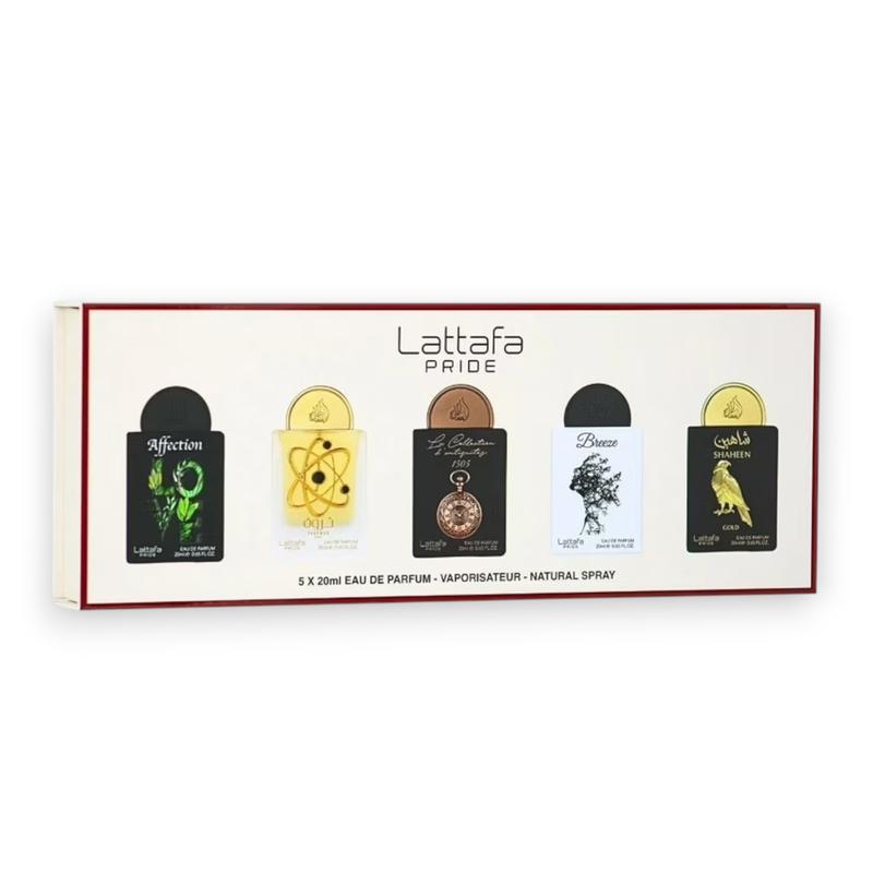 Lattafa Perfumes | Pride | Affection + Tharwah Gold + La Collection D'Antiquites 1505 + Breeze + Shaheen Gold | Eau De Parfum | 20 ML |
